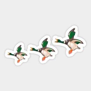 Flying Duck Ornaments Sticker